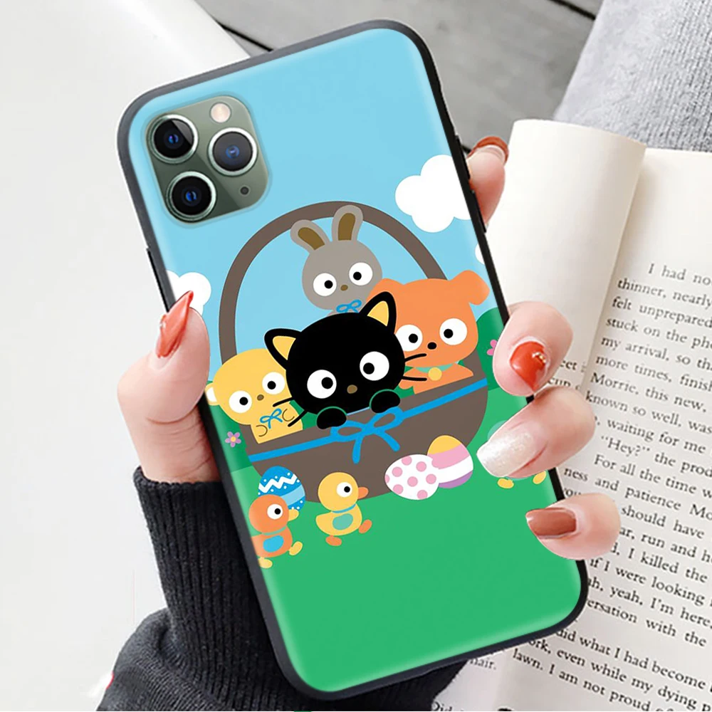 Black Case for iPhone 14 13 11 12 Mini X XS Pro Max Plus Cover Z 13 - Chococat Shop